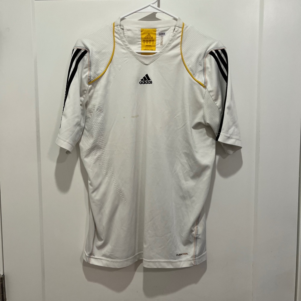 Adidas Predator Climacool Soccer Jersey Mens Medium White Black Yellow Training